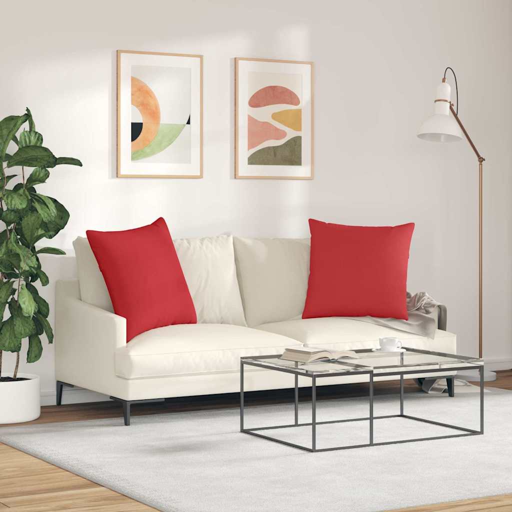 Sofakissen 2 pcs Rot 80 x 80 cm Stoff