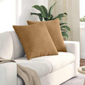 Sofakissen 2 Stück Braun 80 x 80 cm Cordstoff