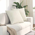 Sofakissen 2 Stück Creme 80 x 80 cm Cordstoff