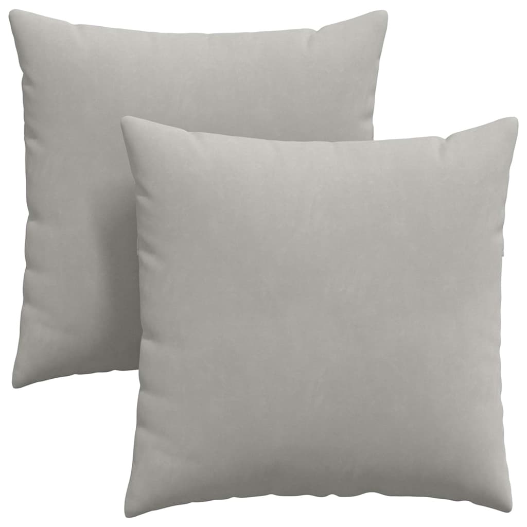 Sofakissen 2 Stück Hellgrau 80 x 80 cm Stoff