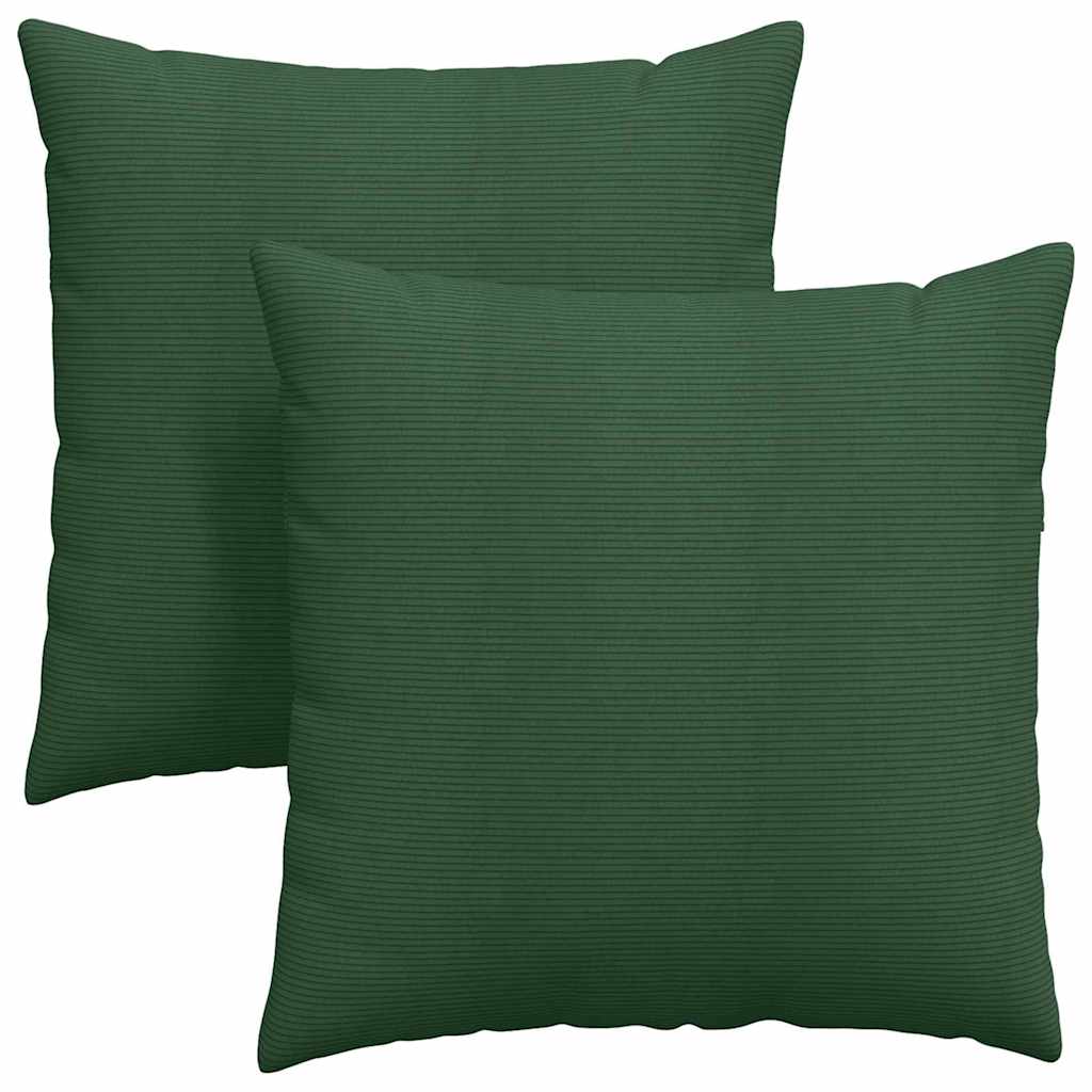 Sofakissen 2 Stück Dunkelgrün 80 x 80 cm Cordstoff