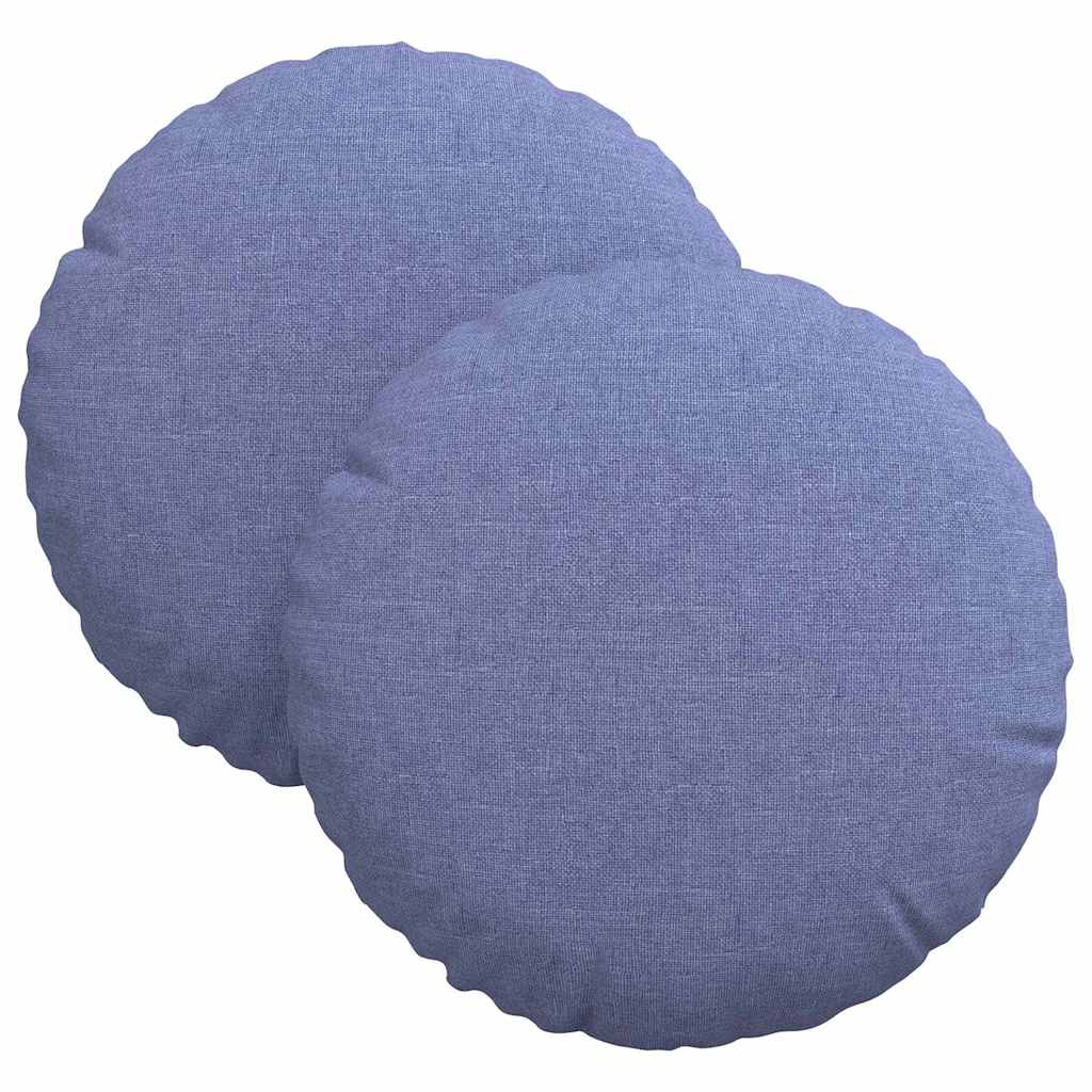 Sitzkissen 2 pcs Jeans blau Ø30 x 13 cm Stoff