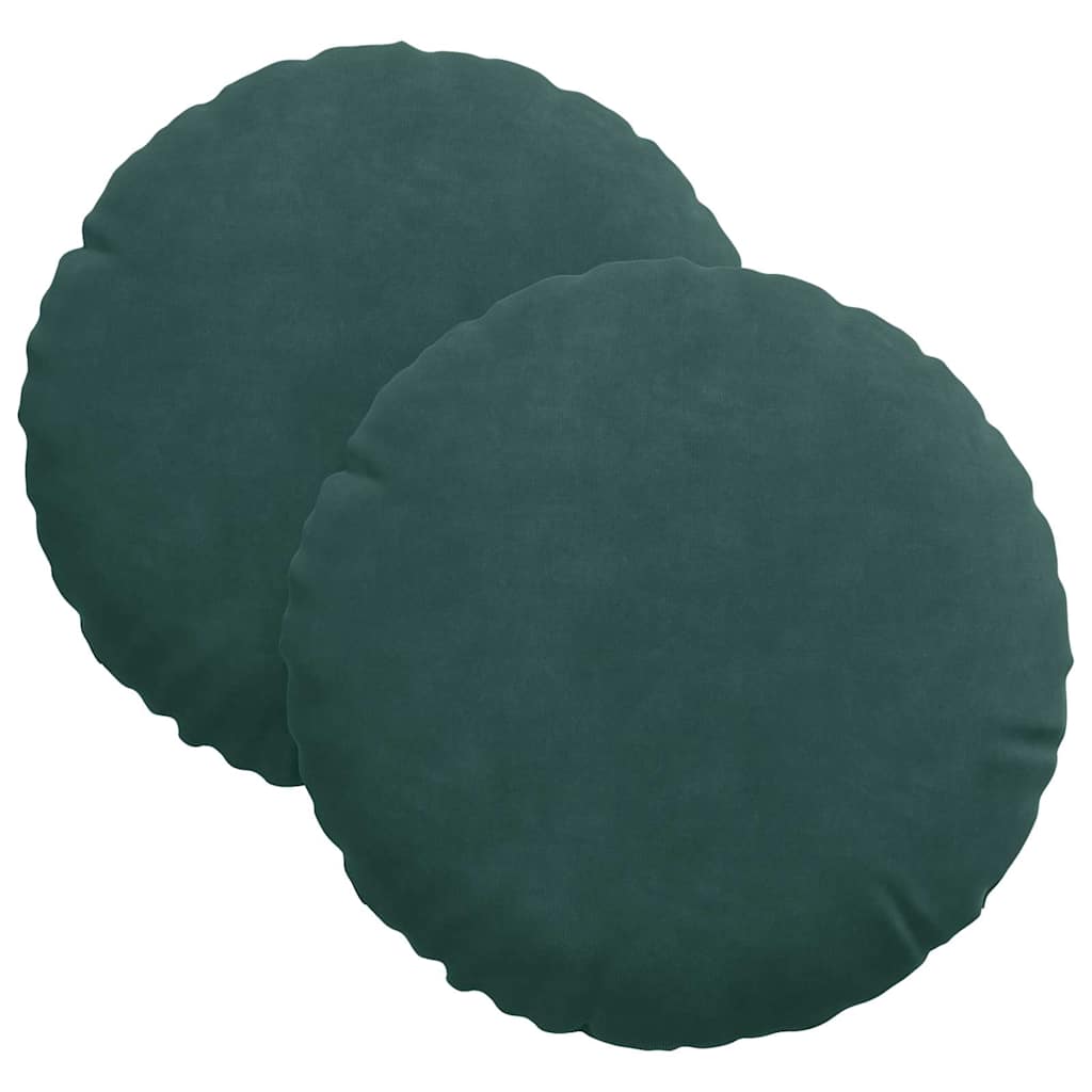Sitzkissen 2 pcs Dunkelgrün Ø30 x 13 cm Samt