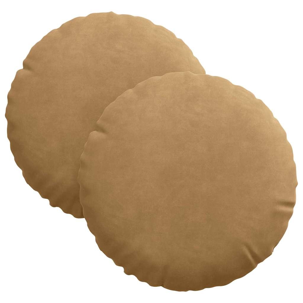 Sitzkissen 2 pcs Braun Ø30 x 13 cm Samt