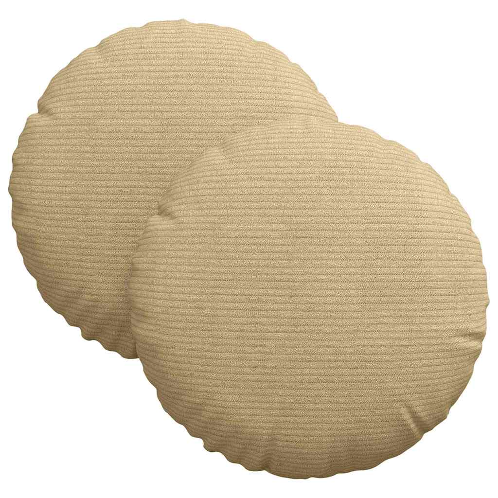 Sitzkissen 2 pcs Grau-Grün Ø30 x 13 cm Cordstoff