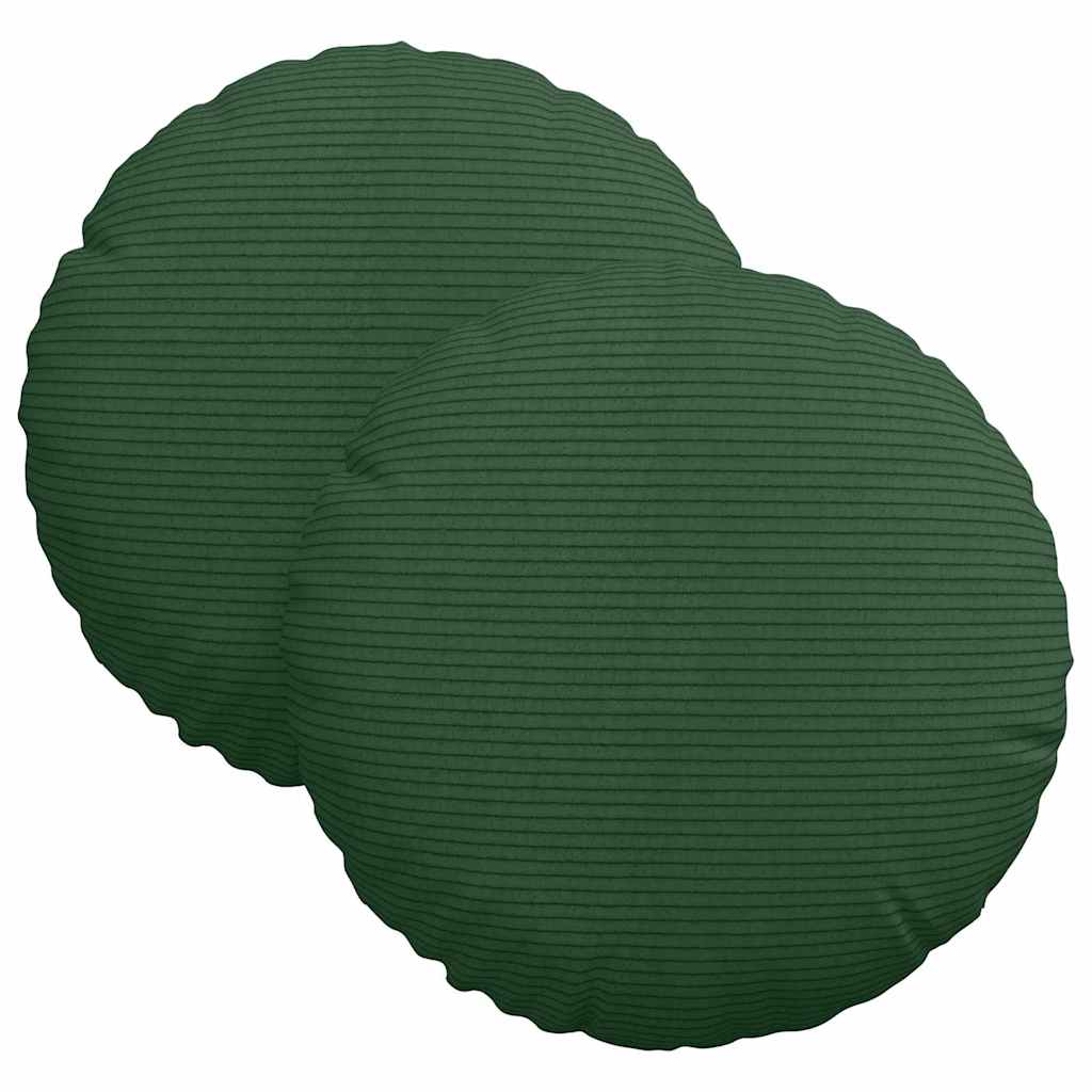 Sitzkissen 2 pcs Dunkelgrün Ø30 x 13 cm Cordstoff