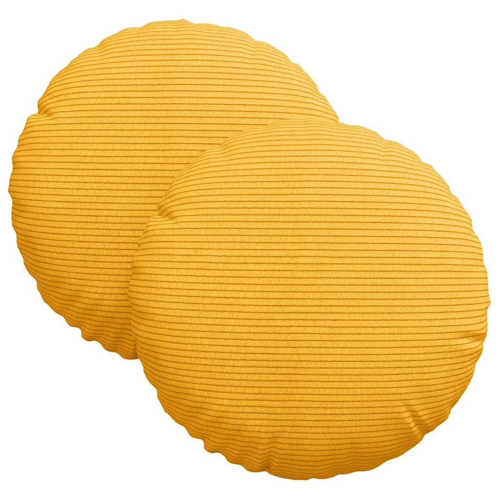 Sitzkissen 2 pcs Helles Gelb Ø30 x 13 cm Cordstoff