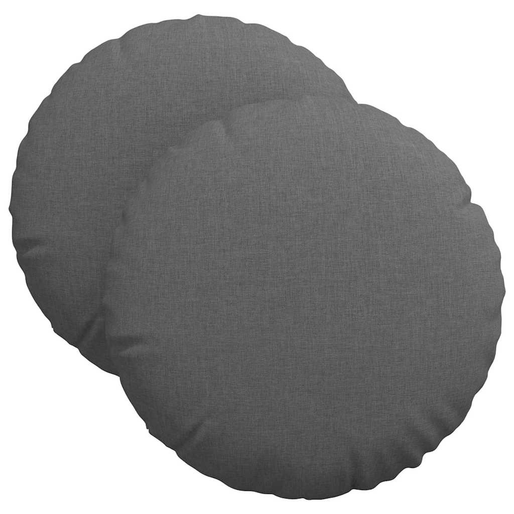 Sitzkissen 2 pcs Dunkelgrau Ø40 x 13 cm Stoff