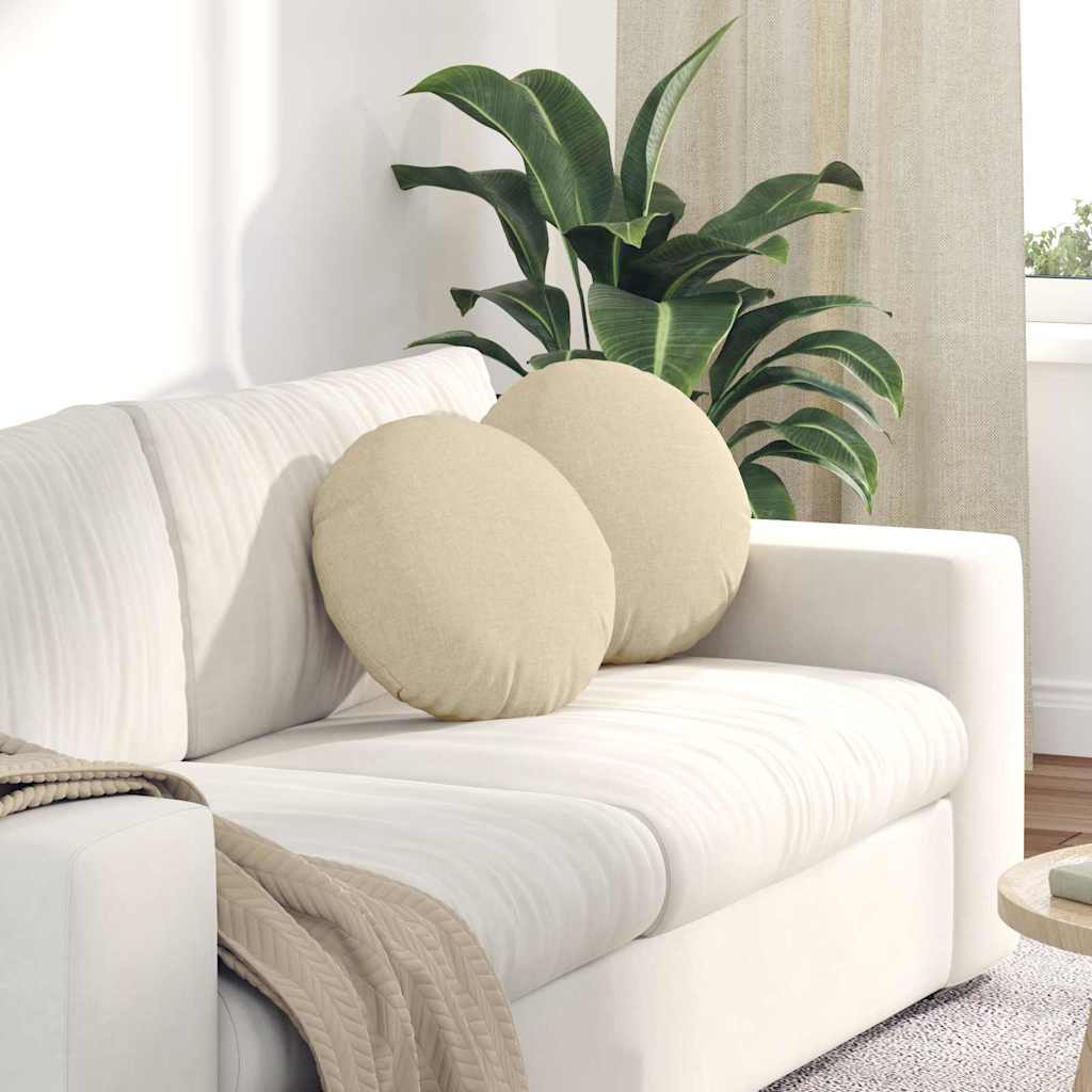 Sitzkissen 2 pcs Creme Ø40 x 13 cm Stoff