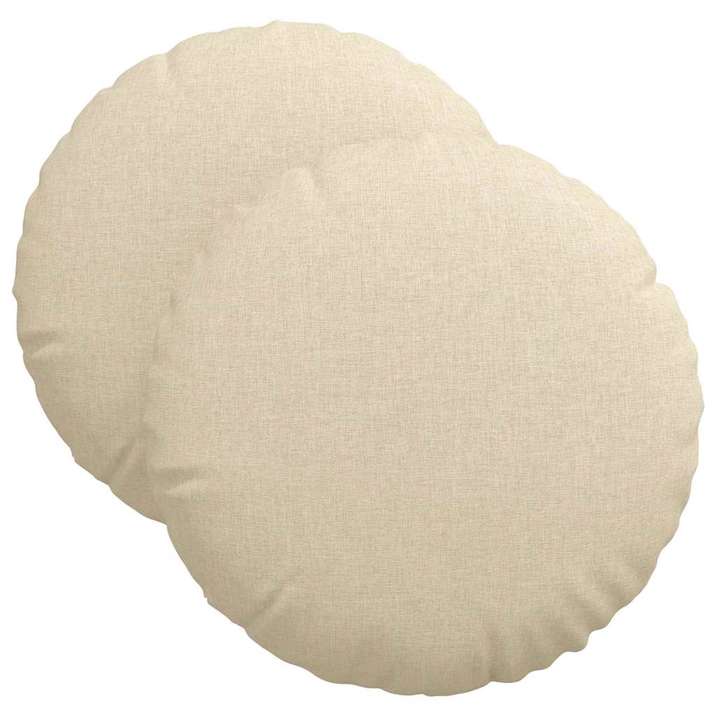Sitzkissen 2 pcs Creme Ø40 x 13 cm Stoff