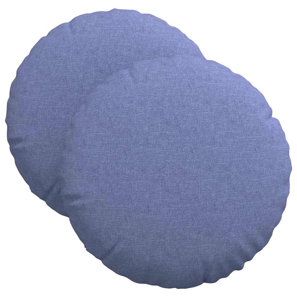 Sitzkissen 2 pcs Jeans blau Ø40 x 13 cm Stoff