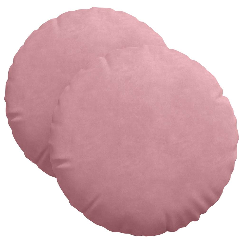 Sitzkissen 2 Stück Rosa Ø 40 x 13 cm Samt