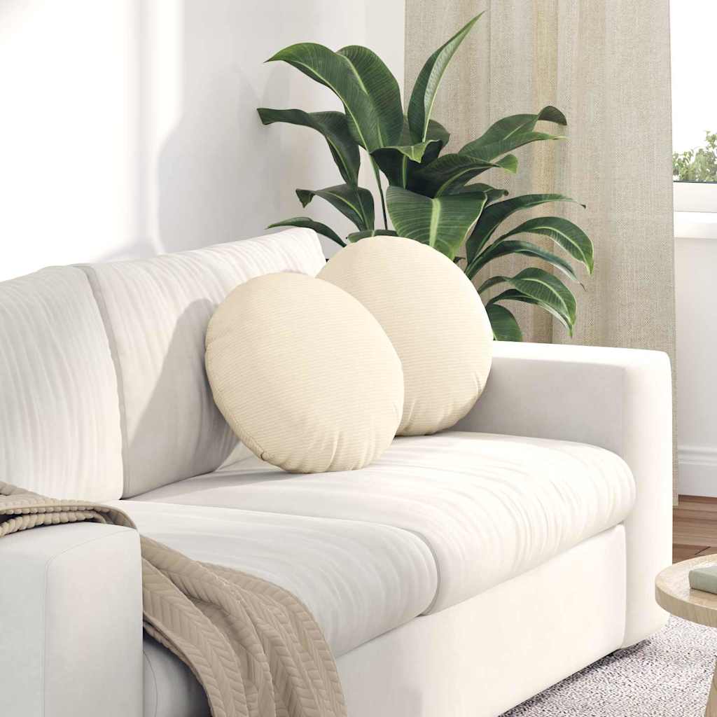 Sitzkissen 2 pcs Creme Ø 40 cm Cordstoff