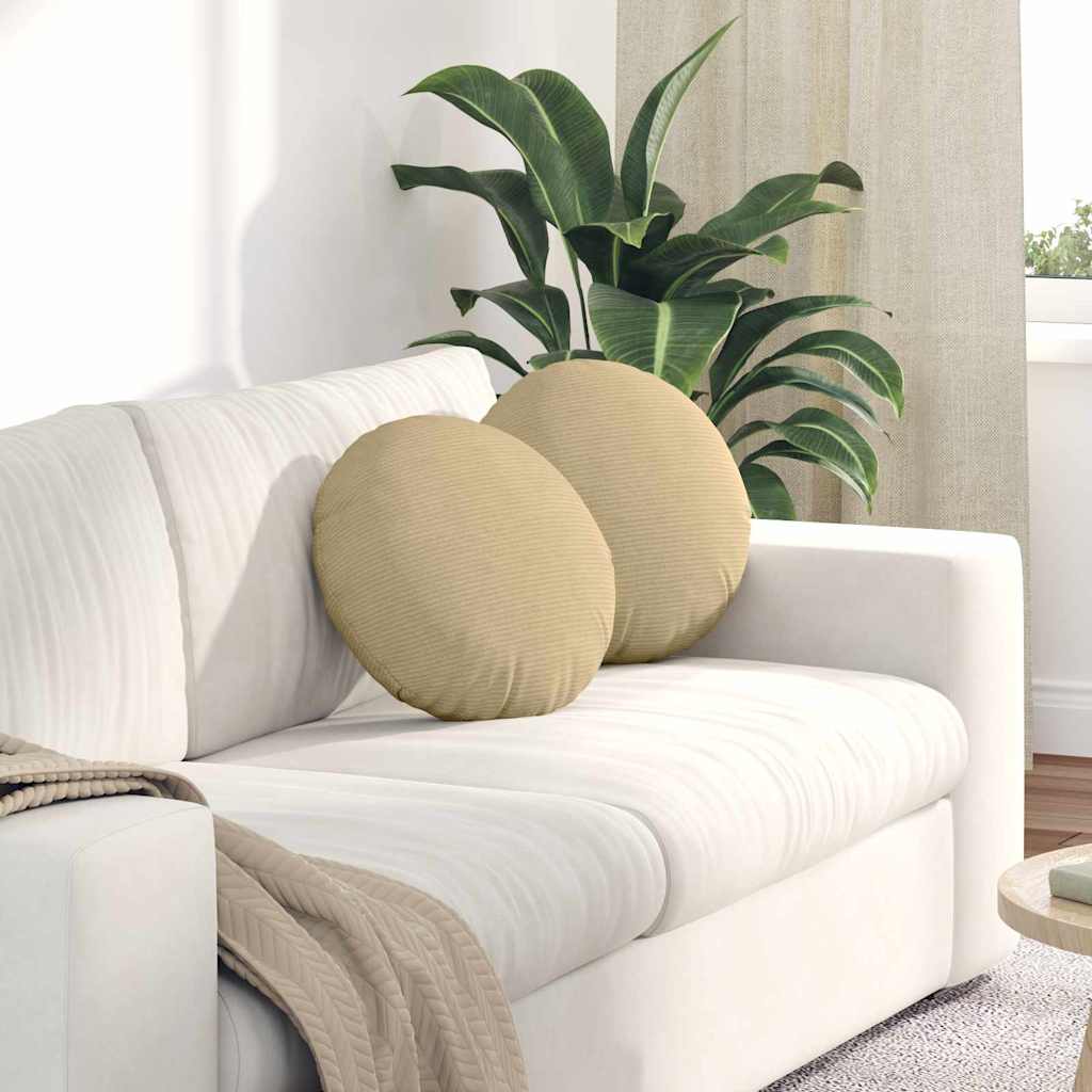 Sitzkissen 2 pcs Grau-Grün Ø 40 cm Cordstoff