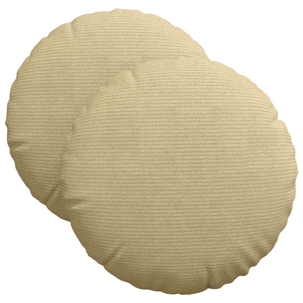 Sitzkissen 2 pcs Grau-Grün Ø 40 cm Cordstoff