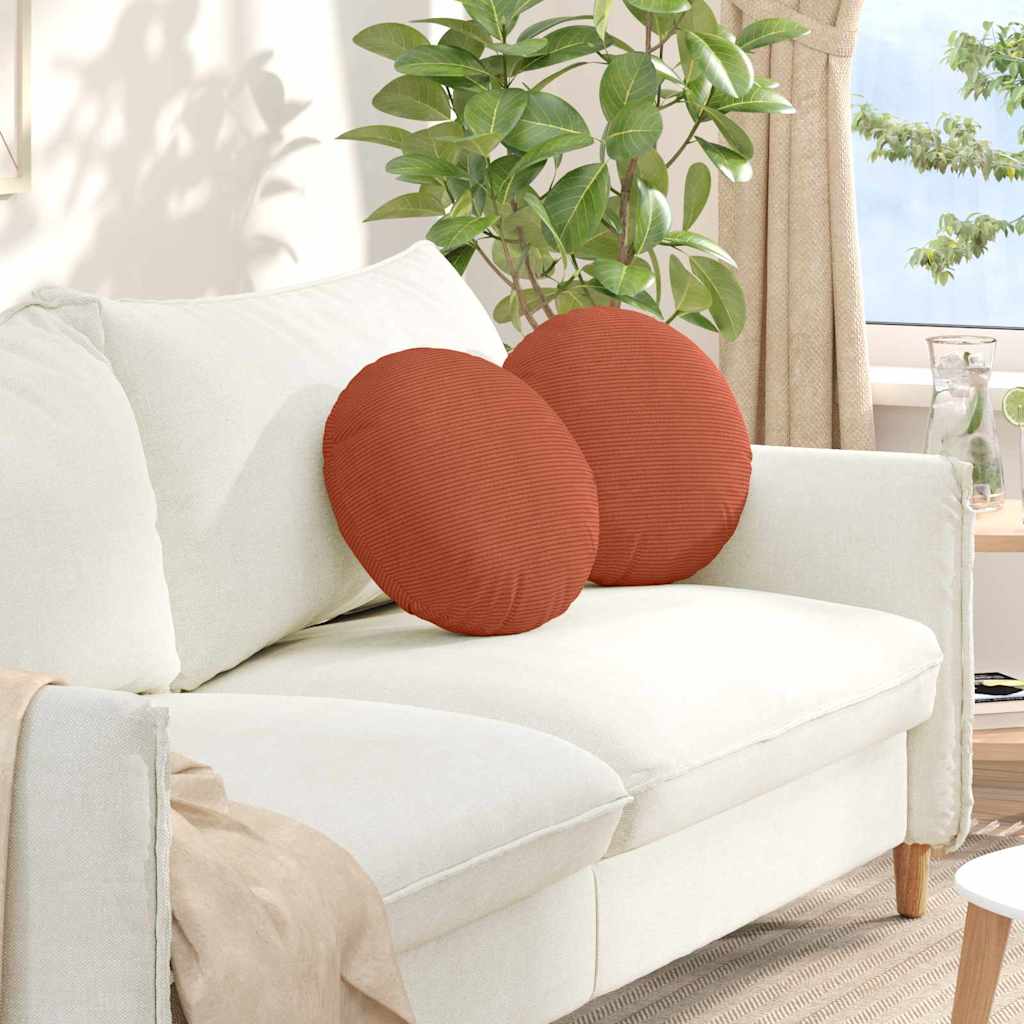 Sitzkissen 2 pcs Rot-Orange Ø 40 cm Cordstoff