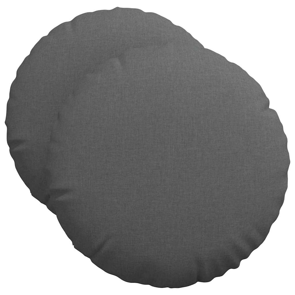 Sitzkissen 2 pcs Dunkelgrau Ø50 x 19 cm Stoff