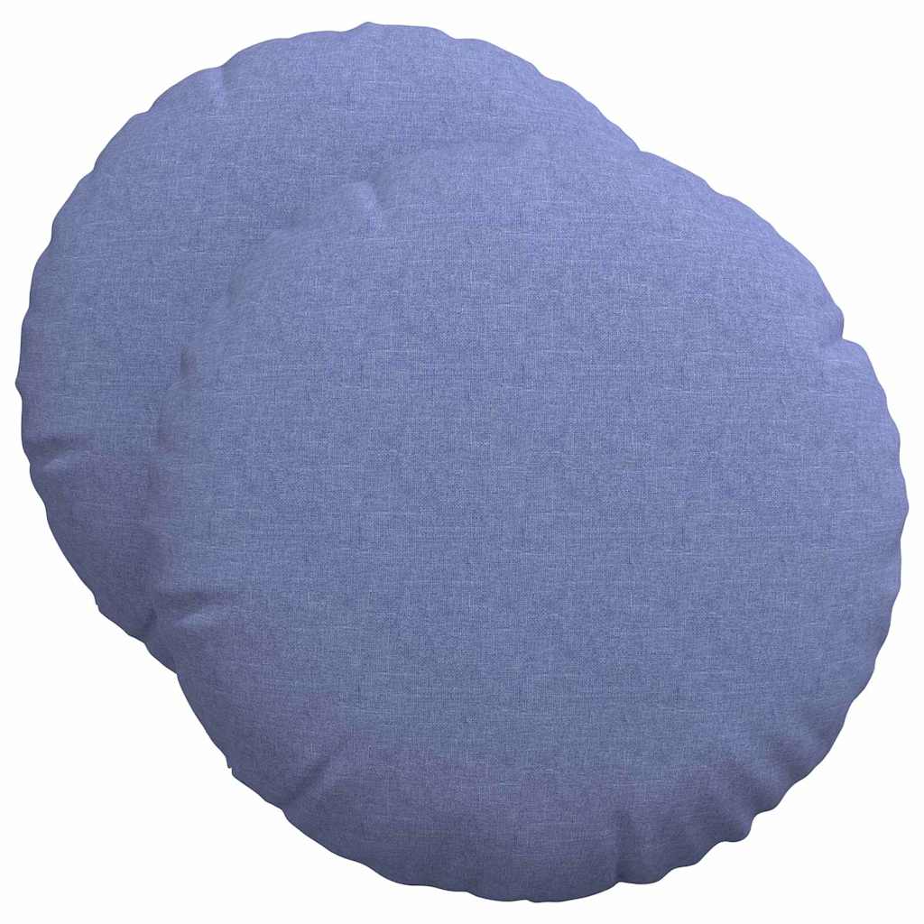 Sitzkissen 2 pcs Jeans blau Ø50 x 19 cm Stoff