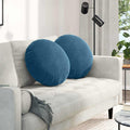 Sitzkissen 2 pcs Blau Ø50 x 19 cm Samt