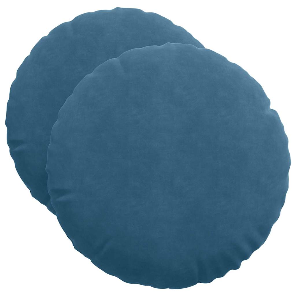 Sitzkissen 2 pcs Blau Ø50 x 19 cm Samt