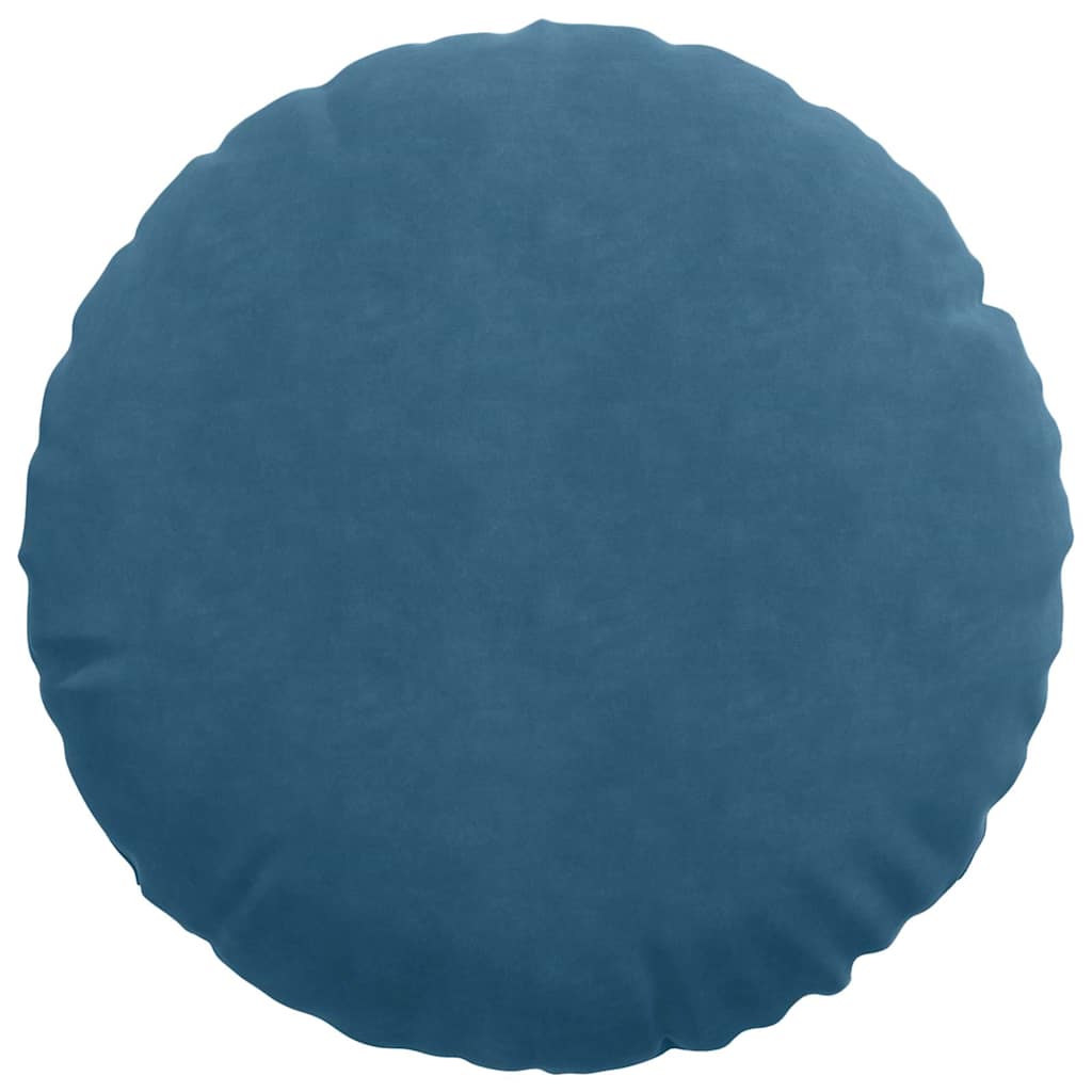Sitzkissen 2 pcs Blau Ø50 x 19 cm Samt