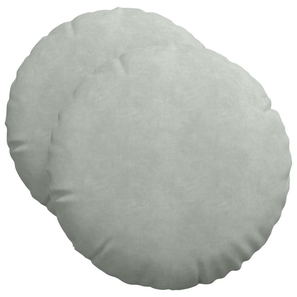 Sitzkissen 2 pcs Hellgrau Ø50 x 19 cm Samt