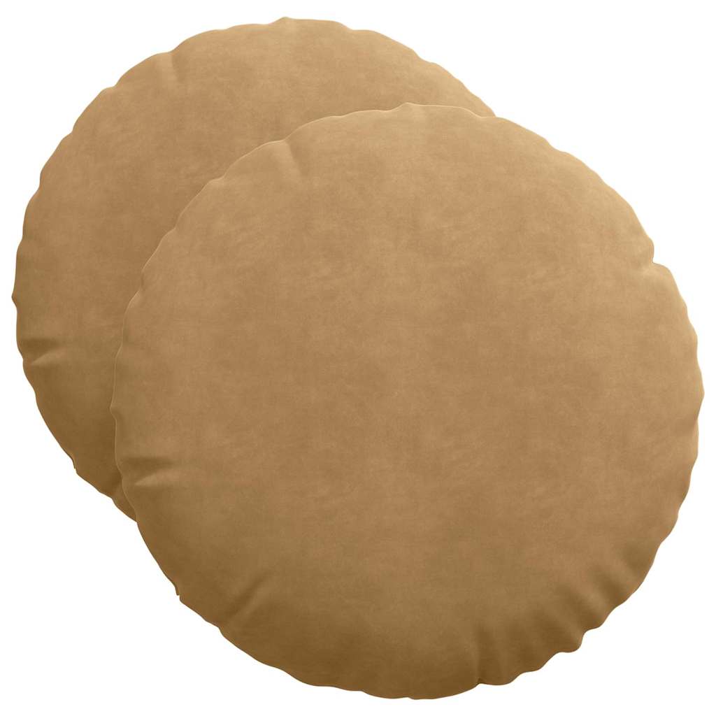Sitzkissen 2 pcs Braun Ø50 x 19 cm Samt