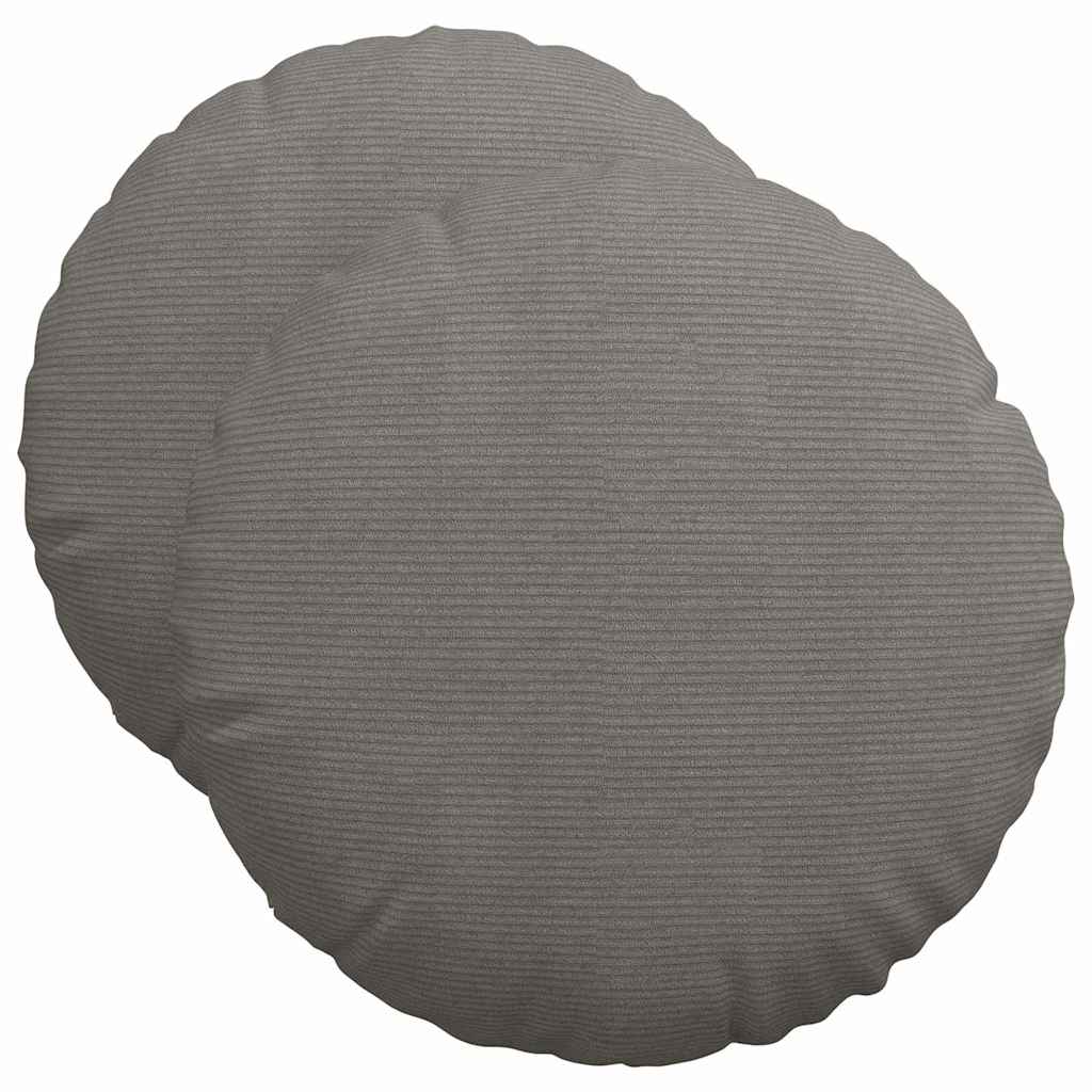 Sitzkissen 2 pcs Hellgrau Ø50 x 19 cm Cordstoff