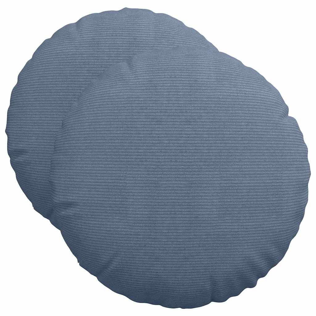 Sitzkissen 2 pcs Blau Ø50 x 19 cm Cordstoff
