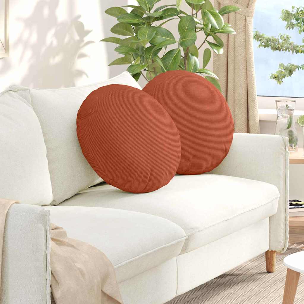 Sitzkissen 2 pcs Rot-Orange Ø50 x 19 cm Cordstoff