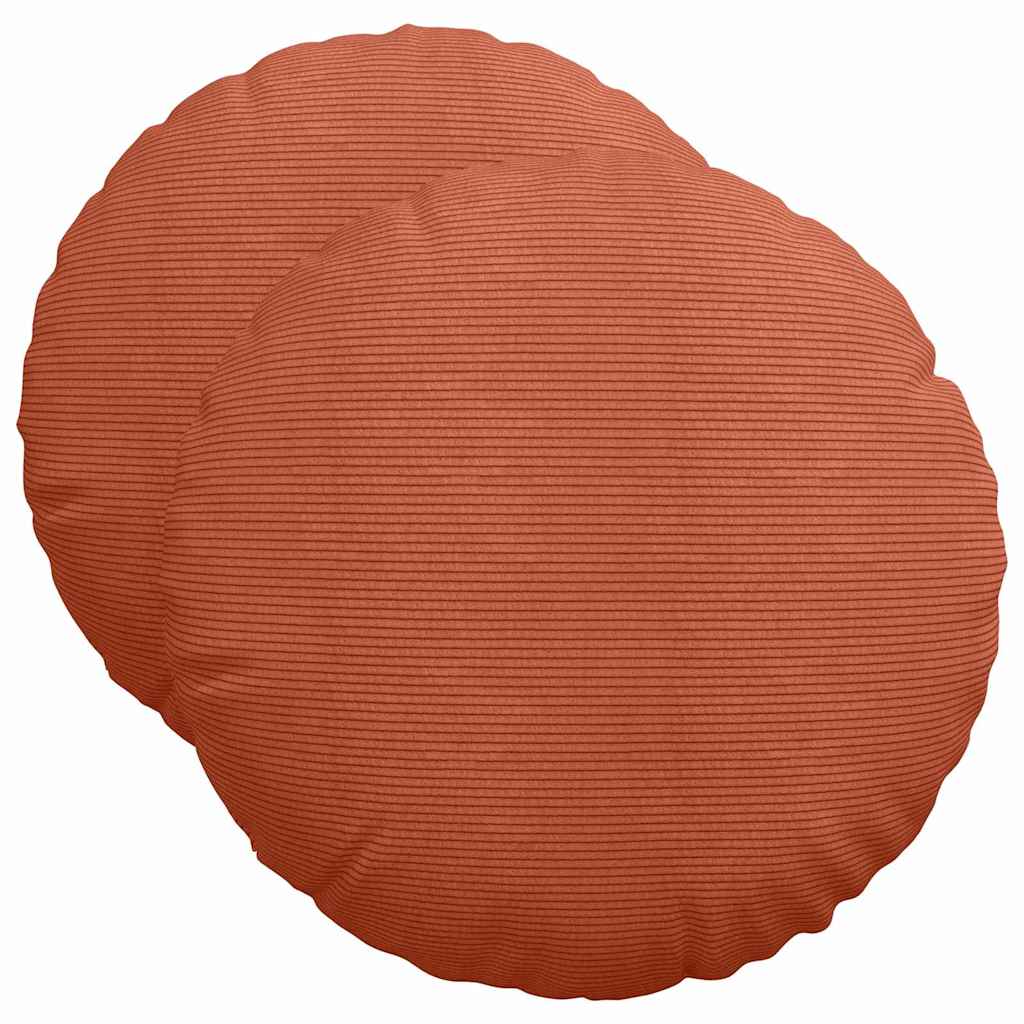 Sitzkissen 2 pcs Rot-Orange Ø50 x 19 cm Cordstoff