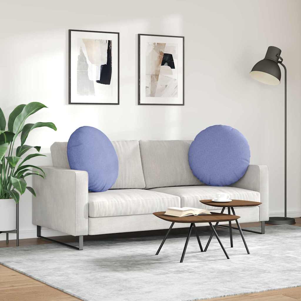 Sitzkissen 2 pcs Jeans blau Ø60 x 21 cm Stoff