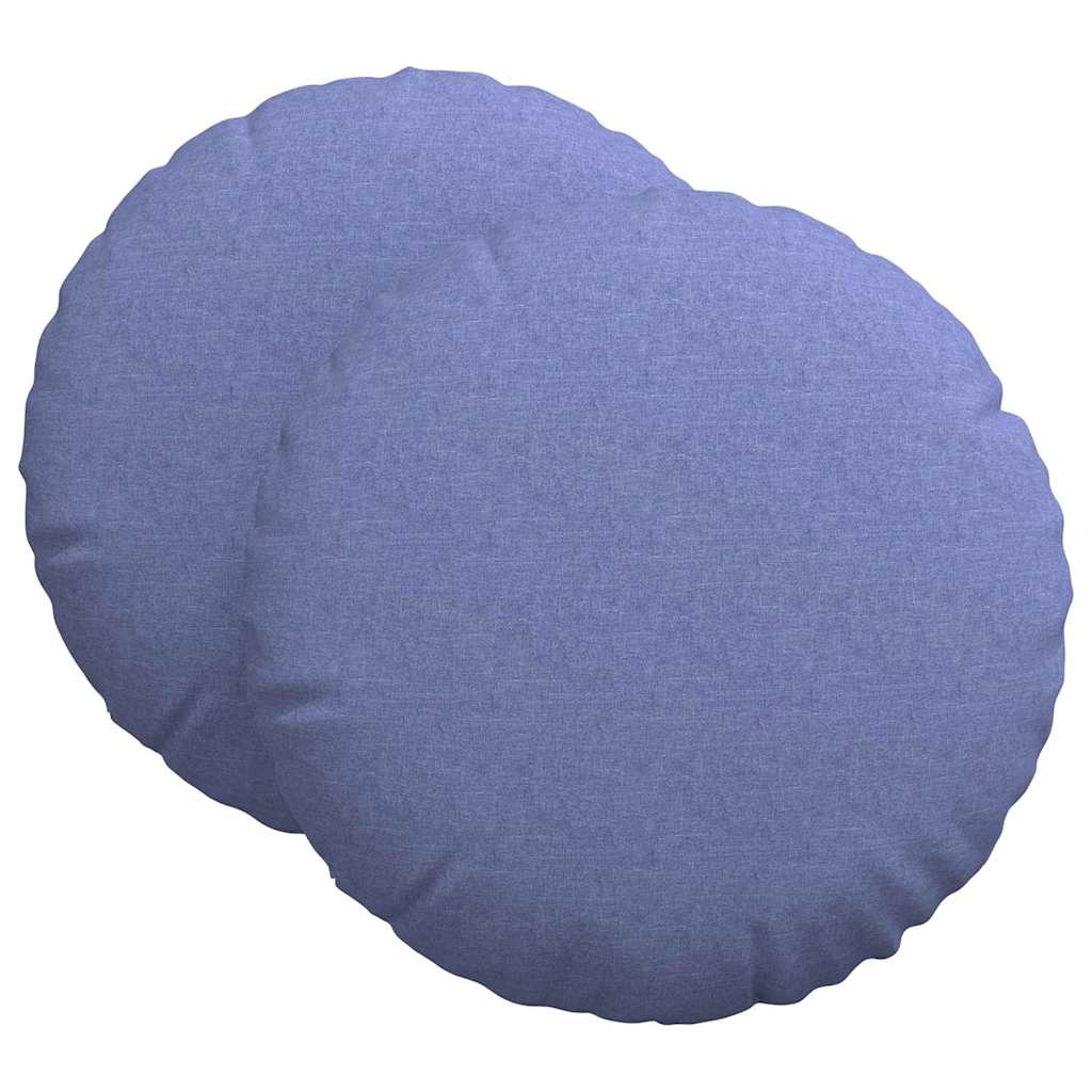 Sitzkissen 2 pcs Jeans blau Ø60 x 21 cm Stoff