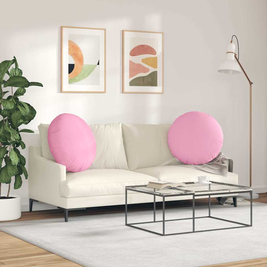 Sitzkissen 2 pcs Rosa Ø60 x 21 cm Stoff