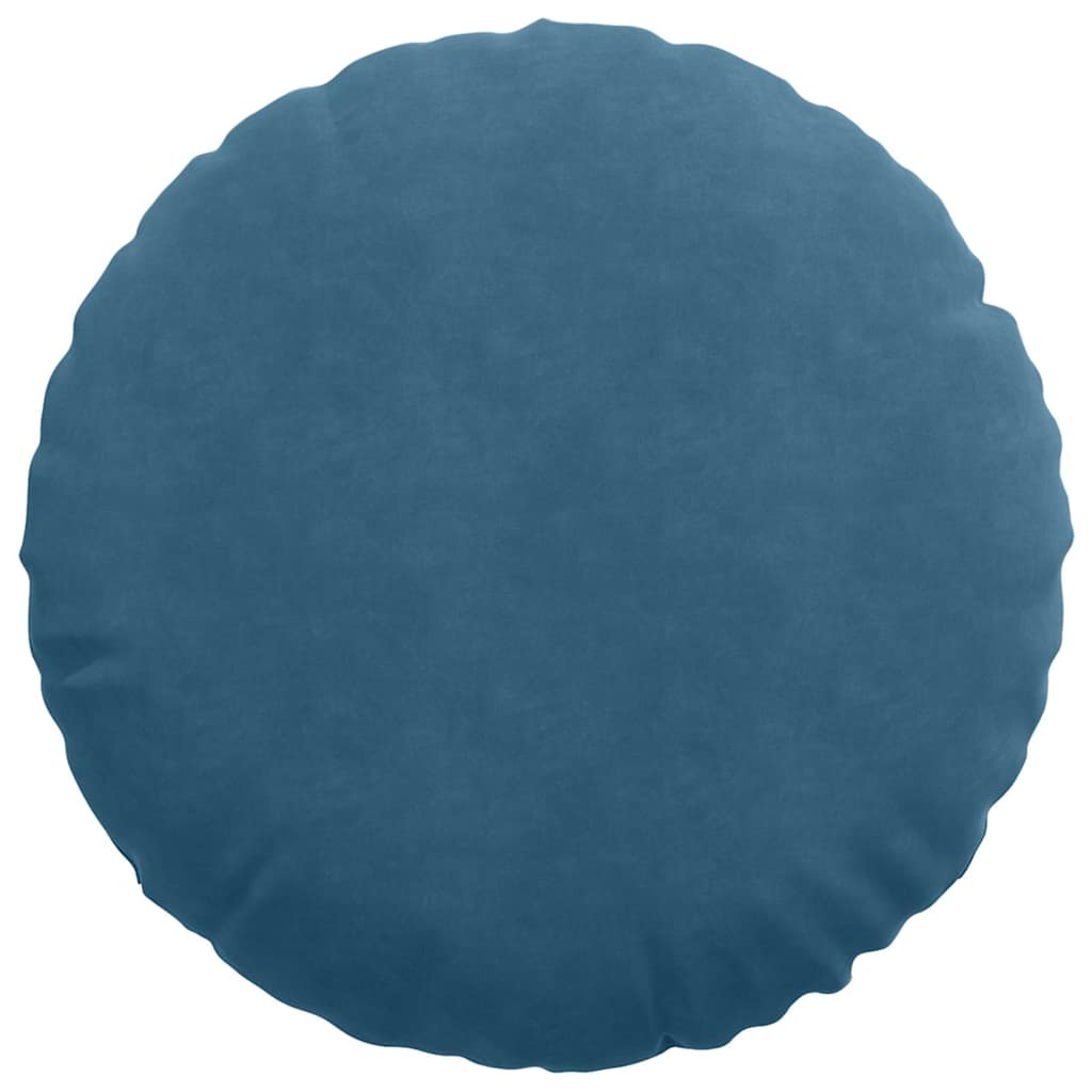 Sitzkissen 2 pcs Blau Ø60 x 21 cm Samt