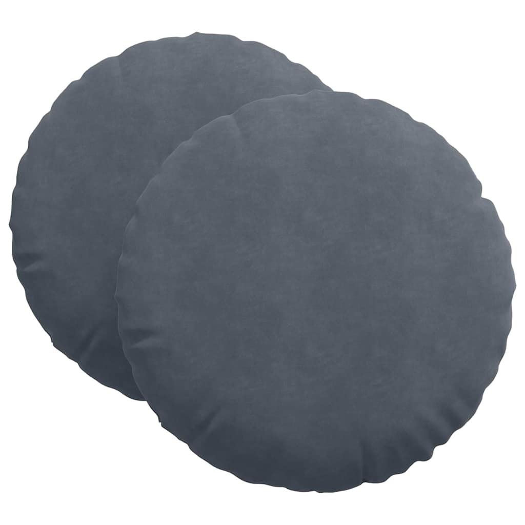 Sitzkissen 2 pcs Dunkelgrau Ø60 x 21 cm Samt