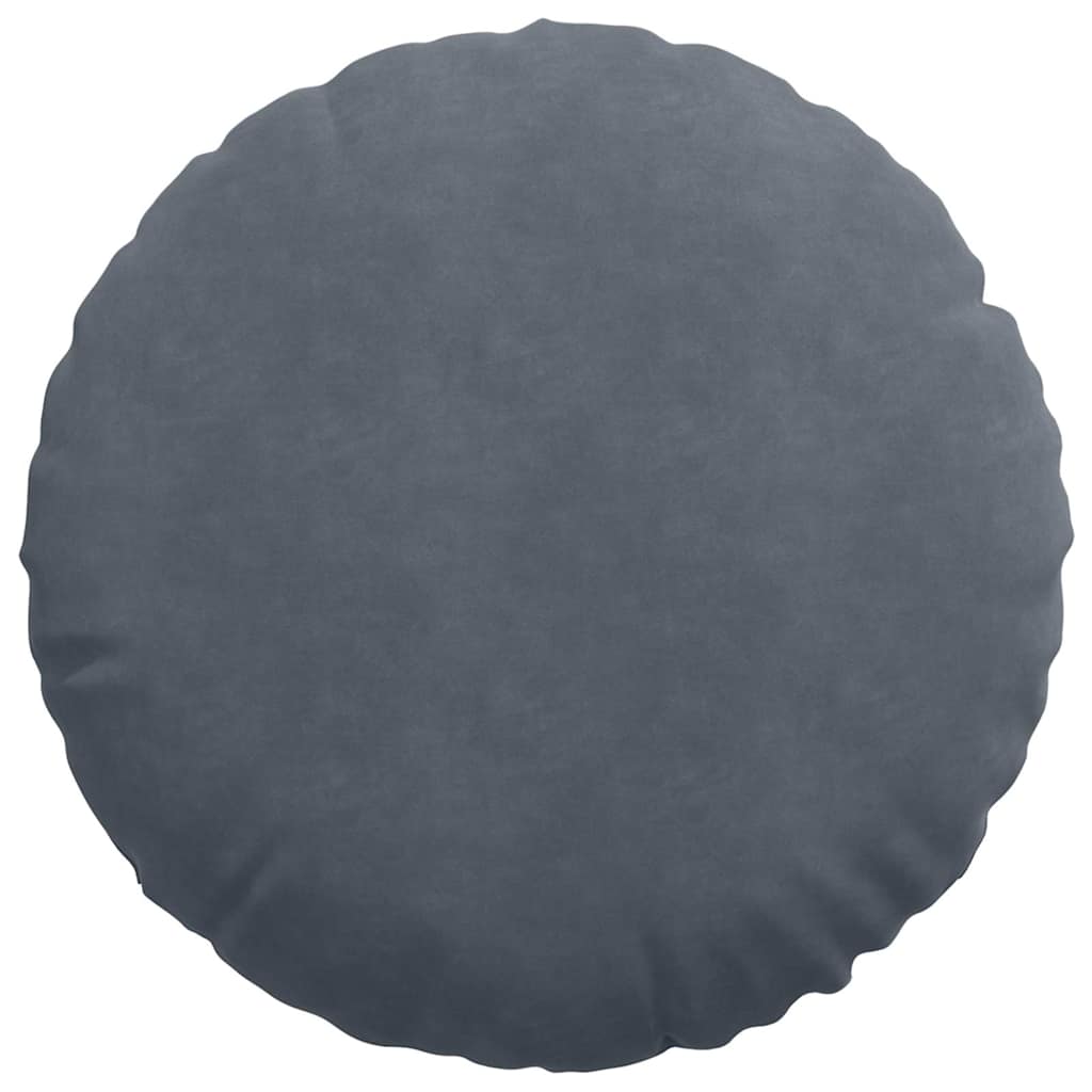 Sitzkissen 2 pcs Dunkelgrau Ø60 x 21 cm Samt