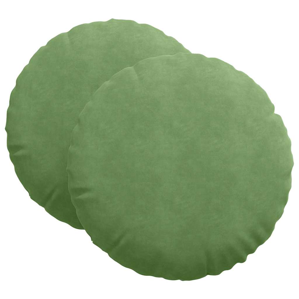 Sitzkissen 2 pcs Hellgrün Ø60 x 21 cm Samt