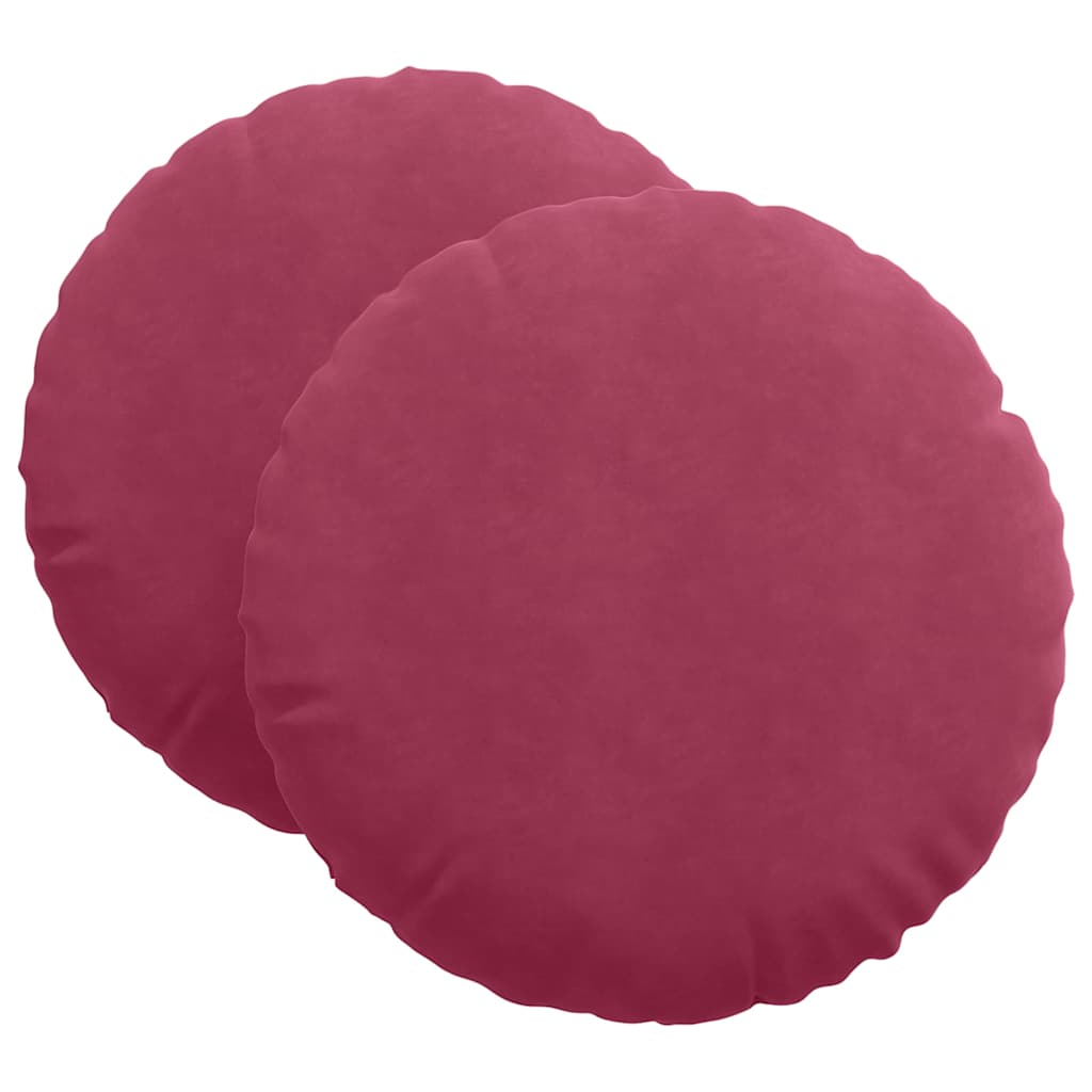 Sitzkissen 2 pcs Weinrot Ø60 x 21 cm Samt
