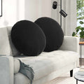 Sitzkissen 2 pcs Schwarz Ø60 x 21 cm Samt