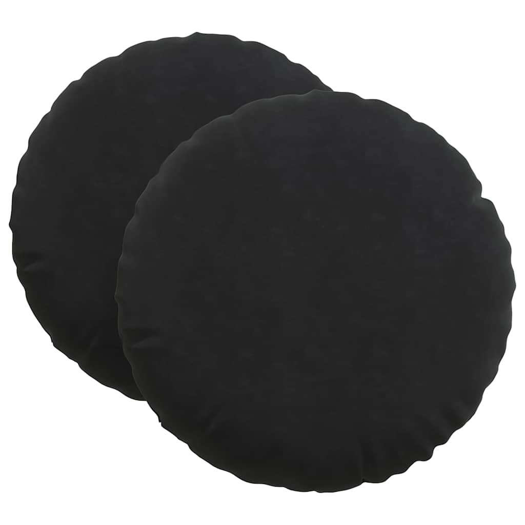 Sitzkissen 2 pcs Schwarz Ø60 x 21 cm Samt