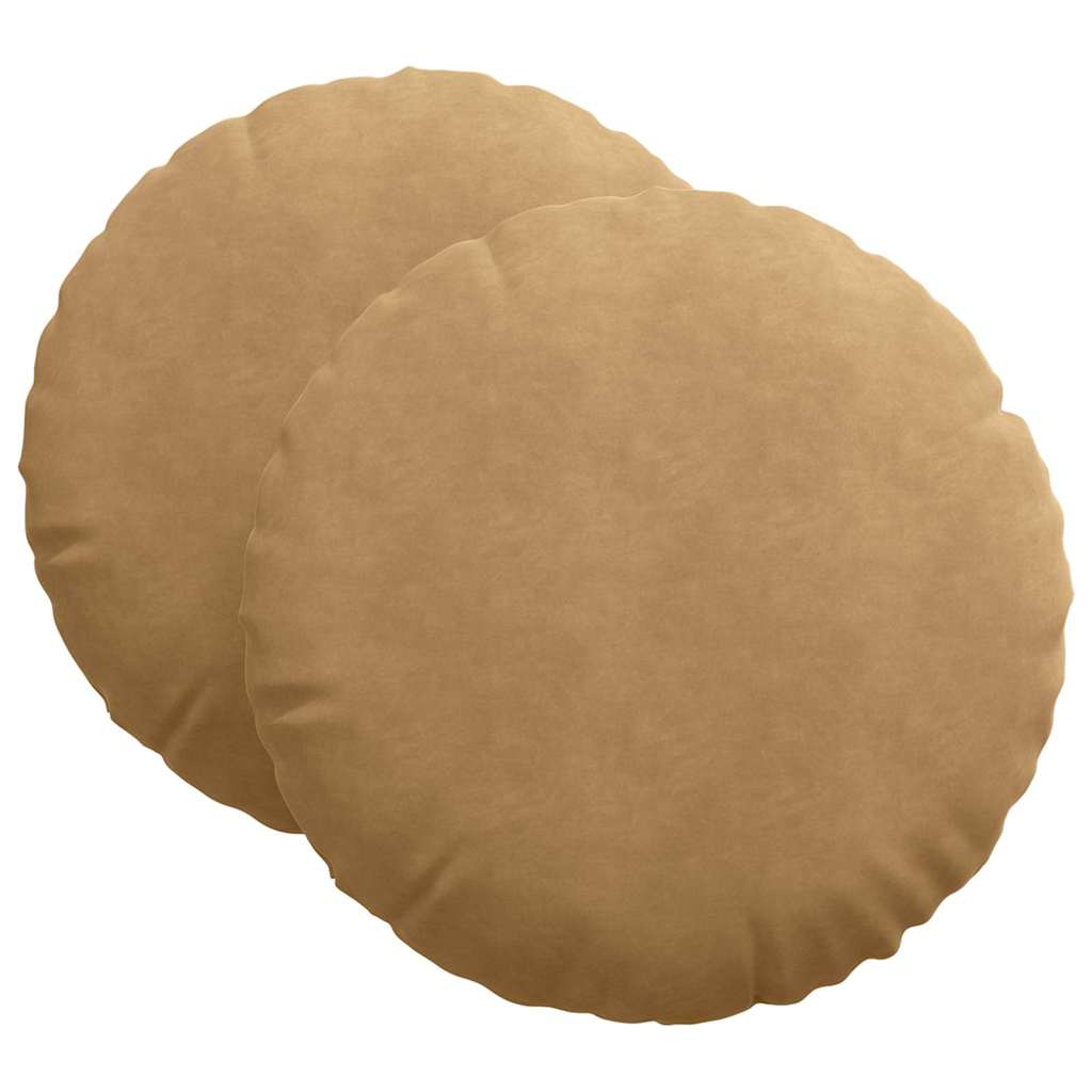 Sitzkissen 2 pcs Braun Ø60 x 21 cm Samt