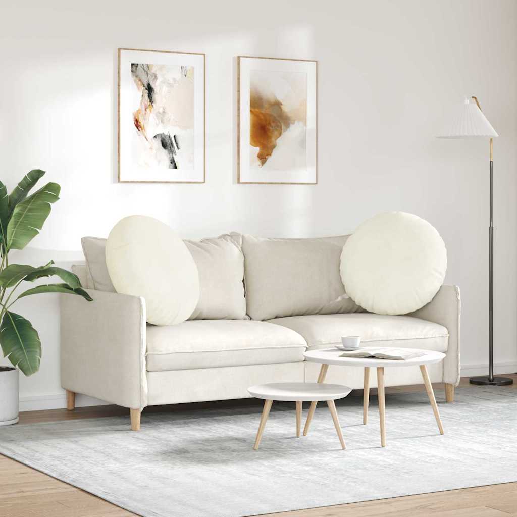 Sitzkissen 2 pcs Creme Ø60 x 21 cm Samt