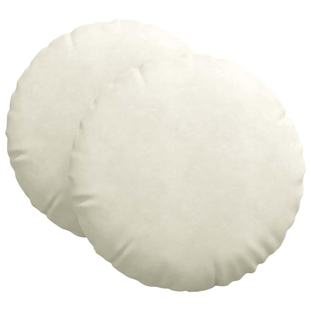 Sitzkissen 2 pcs Creme Ø60 x 21 cm Samt