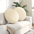 Sitzkissen 2 pcs Creme Ø60 x 21 cm Cordstoff