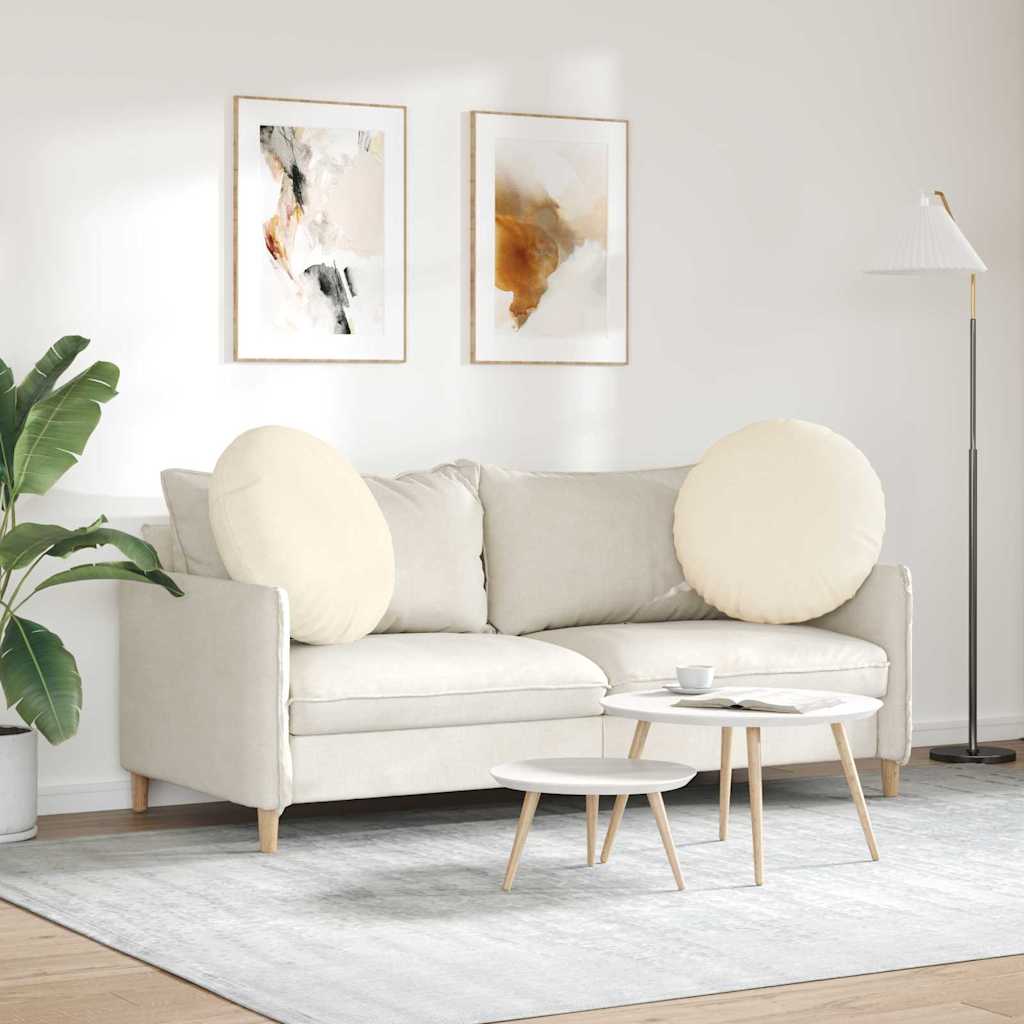 Sitzkissen 2 pcs Creme Ø60 x 21 cm Cordstoff