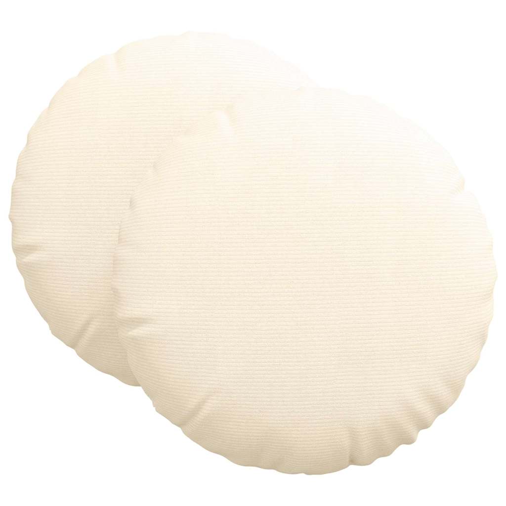 Sitzkissen 2 pcs Creme Ø60 x 21 cm Cordstoff