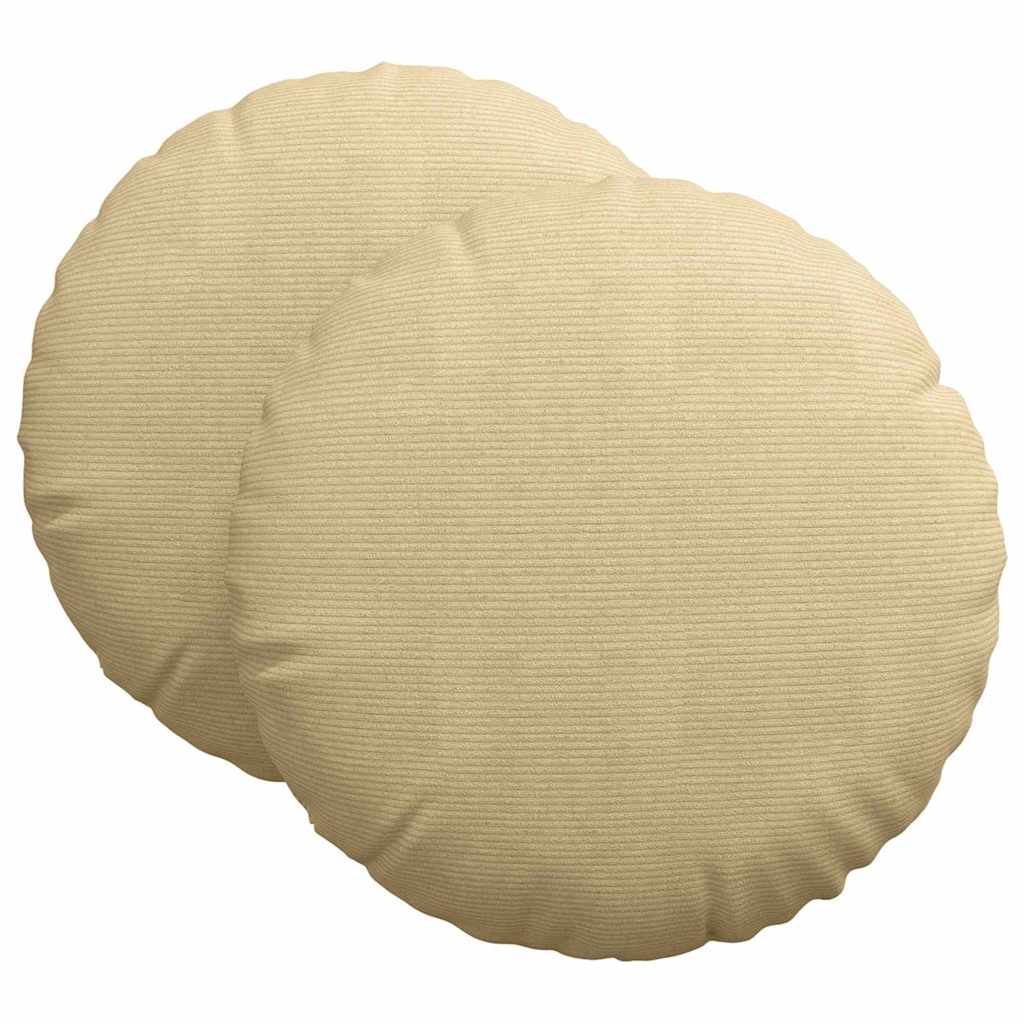Sitzkissen 2 pcs Grau-Grün Ø60 x 21 cm Cordstoff