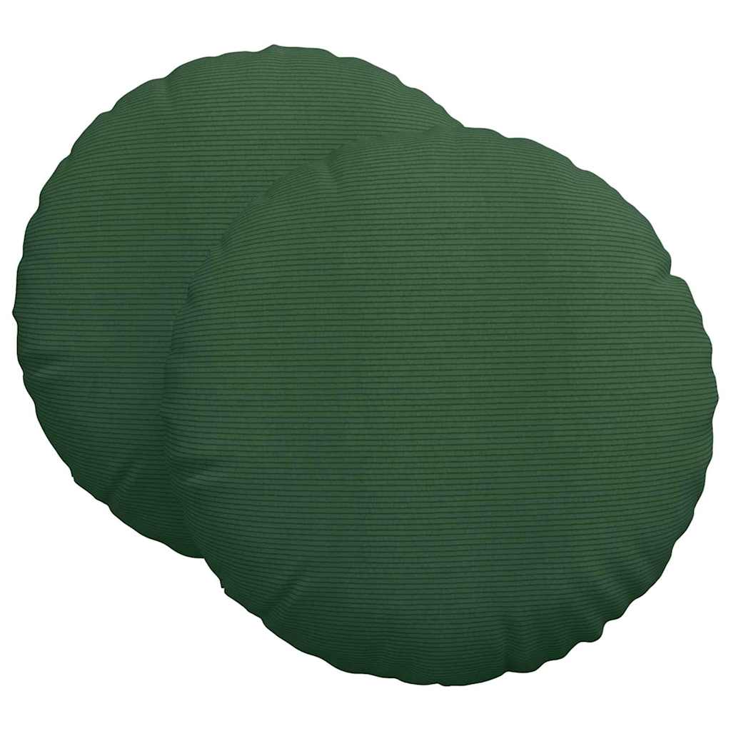 Sitzkissen 2 pcs Dunkelgrün Ø60 x 21 cm Cordstoff