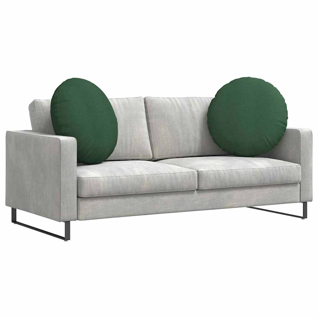 Sitzkissen 2 pcs Dunkelgrün Ø60 x 21 cm Cordstoff
